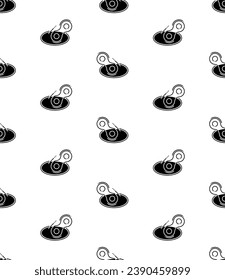 Bike Chain Icon Seamless Pattern, Drive Wheel Roller Chain Vector Art Illustration