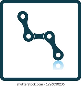 Bike Chain Icon. Square Shadow Reflection Design. Vector Illustration.
