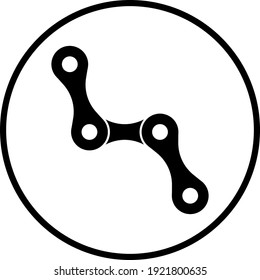Bike Chain Icon. Thin Circle Stencil Design. Vector Illustration.