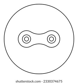 Bike chain link roller bicycle repair spare part motorcycle icon in circle round black color vector illustration image outline contour line thin style