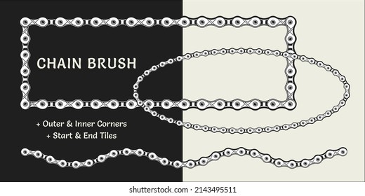 Bike Chain Pattern Brush Corners End Stock Vector (Royalty Free ...