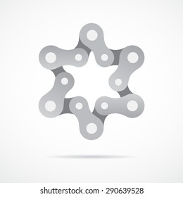 bike chain star. vector illustration