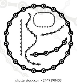 Bike Chain Vector Set. Logo Design for Mechanics.