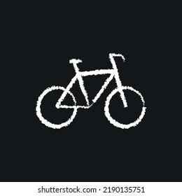Bike chalk icon. Health. Thin line hand-drawn illustration. Vector isolated drawing.