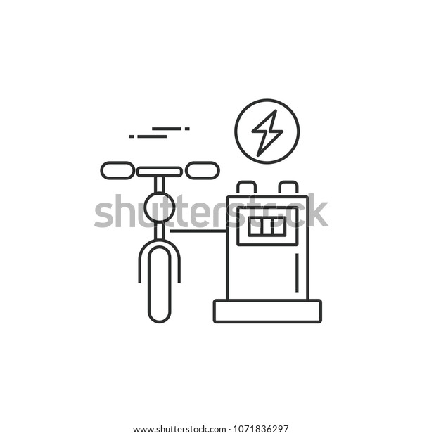 Bike Charging\
Station Icon. Vector\
Illustration
