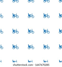 Bike Child seat icon pattern seamless isolated on white background. Editable filled Bike Child seat icon. Bike Child seat icon pattern for web and mobile.