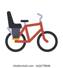 Bike Child Seat Isolated Flat Color Icon