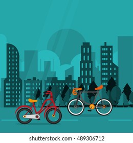 bike with city background image