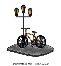 Bike in the city scribble