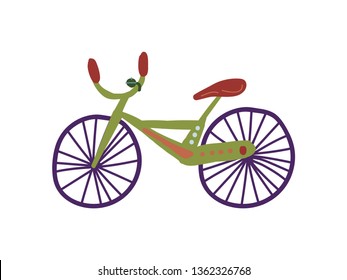 Bike City Street Design Element Cartoon Vector Illustration