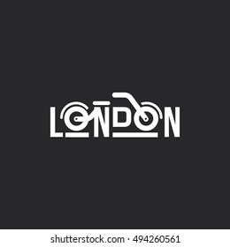 Bike club brand identity. London bike vector logo design template. Motor bike vector logo design template. London sign