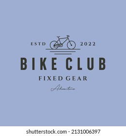 bike club sport line art logo vector symbol illustration design