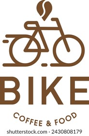 Ein Fahrrad Kaffee Logo Design Vektor