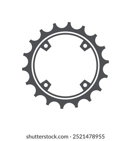 Bicicleta cogwheel em design plano. Bicicleta parte do cassete com estrelas de engrenagem. Ilustração vetorial isolada.