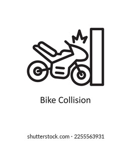 Bike collision vector Outline Icon Design illustration. Car Accident Symbol on White background EPS 10 File