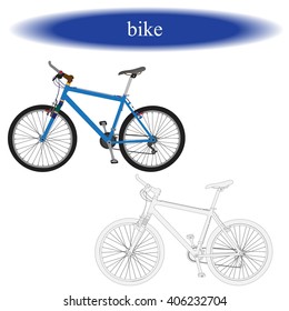 Bike. Coloring book for children. Vector illustration
