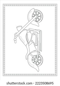 bike coloring page for kids art line 