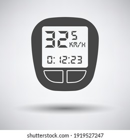 Bike Computer Icon. Dark Gray on Gray Background With Round Shadow. Vector Illustration.