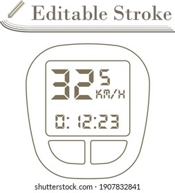 Bike Computer Icon. Editable Stroke Simple Design. Vector Illustration.