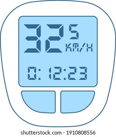 Fahrradcomputer-Symbol. Einfach mit dem Design der blauen Füllung übereinstimmen. Vektorgrafik.