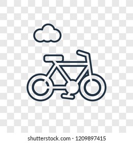 Bike concept vector linear icon isolated on transparent background, Bike concept transparency concept in outline style