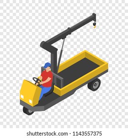 Bike crane icon. Isometric of bike crane vector icon for on transparent background