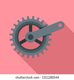 Bike crank icon. Flat illustration of bike crank vector icon for web design