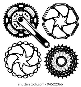 bike crankset cassette and disk brakes