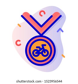 Bike Cup Trophy icon with blue stripe style