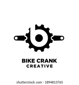 bike cycle crank creative sport bike with initial letter b vector logo icon illustration design isolated background