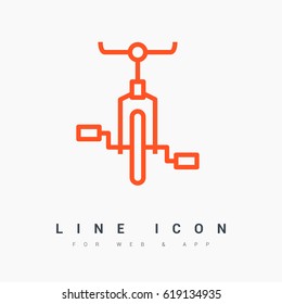 bike cycle line vector icon
