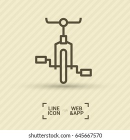 bike cycle line vector icon