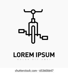 bike cycle line vector icon