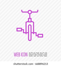 bike cycle line vector icon