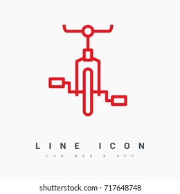bike cycle line vector icon