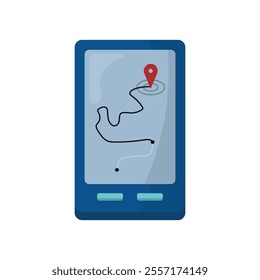 Bike And Cycling Accessories Illustration - Phone Map