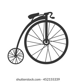 Bike and cycling sport in black and white colors, vector illustration.