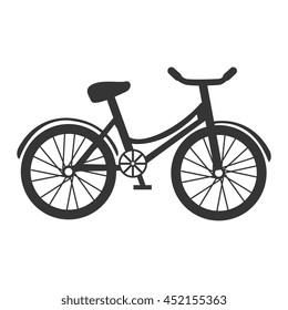 Bike and cycling sport in black and white colors, vector illustration.