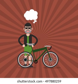 bike and cyclist icons image 