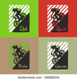 Bike, cyclist vector modern graphic 