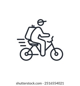 bike delivery icon. vector.Editable stroke.linear style sign for use web design,logo.Symbol illustration.