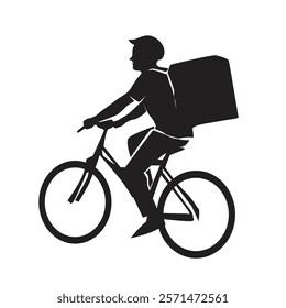 Bike delivery service silhouette vector