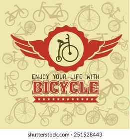 Bike design over beige background, vector illustration.