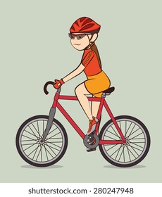 Bike design over beige background, vector illustration.