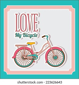 Bike design over blue background, vector illustration