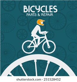 Bike design over blue background, vector illustration.