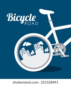 Bike design over blue background, vector illustration.
