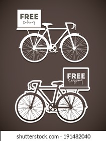 Bike design over brown background, vector illustration,