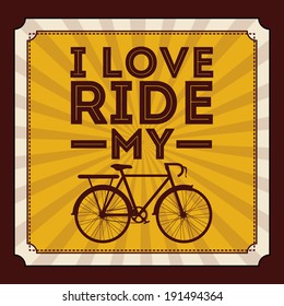 Bike design over brown background, vector illustration,