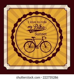 Bike design over brown background, vector illustration 
